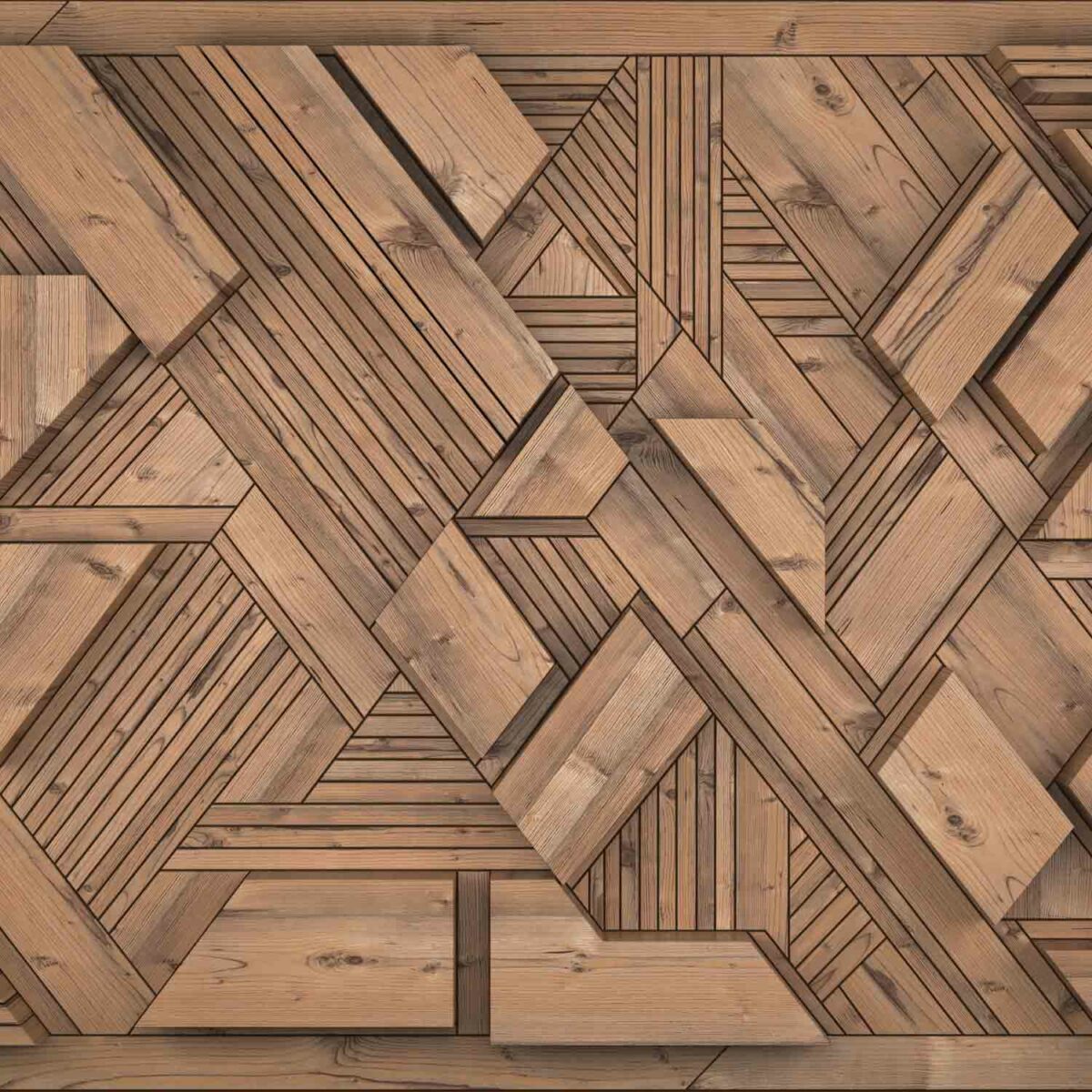 טפט תלת מימד דוגמה של צורות עץ ופסים