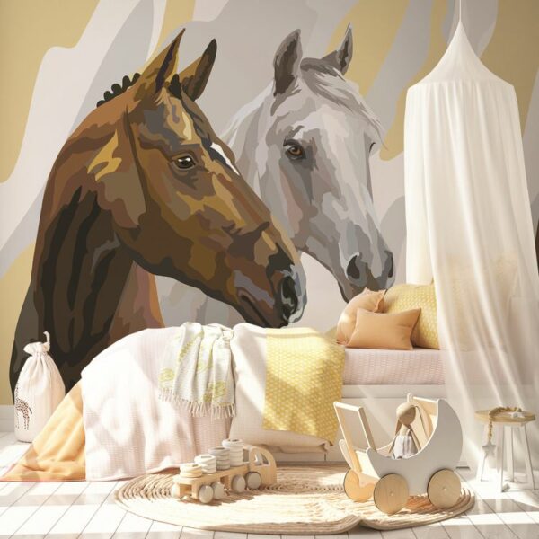 טפט ציור זוג סוסים
