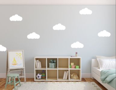 מדבקות קיר לחדר ילדים עננים לפחות 48 יח' במארז